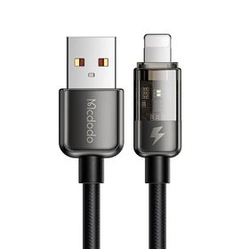 Mcdodo CA-3140 Lightning LED Işıklı Power Off 3A 1.2 m Siyah Hızlı Data Şarj Kablosu