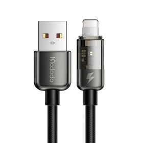 Mcdodo CA-3140 Lightning LED Işıklı Power Off 3A 1.2 m Siyah Hızlı Data Şarj Kablosu