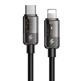 Mcdodo CA-3160 Siyah 36W 1.2 mt Type-C to Lightning Led Göstergeli Şarj ve Data Kablosu