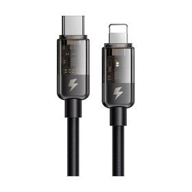Mcdodo CA-3160 Siyah 36W 1.2 mt Type-C to Lightning Led Göstergeli Şarj ve Data Kablosu