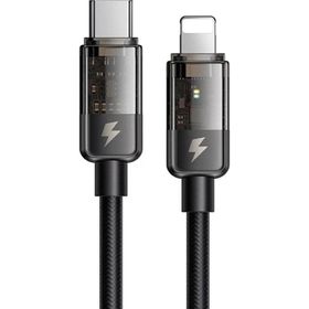 Mcdodo CA-3160 Siyah 36W 1.2 mt Type-C to Lightning Led Göstergeli Şarj ve Data Kablosu