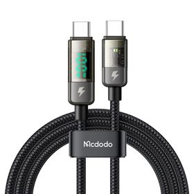 Mcdodo CA-3610 Siyah 100W 1.2 mt Type-C to Type-C Dijital Ekranlı Power Off Hızlı Şarj ve Data Kablosu