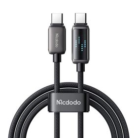 Mcdodo CA-4250 100W 1.2 mt Siyah Type-C to Type-C Şarj Hız Göstergeli Şarj ve Data Kablosu