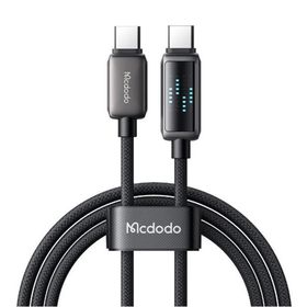 Mcdodo CA-4250 Siyah 1.2 mt 100W Type-C to Type-C Göstergeli Hızlı Şarj ve Data Kablosu