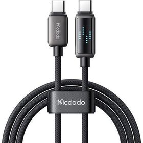 Mcdodo CA-4250 Siyah 1.2 mt 100W Type-C to Type-C Göstergeli Hızlı Şarj ve Data Kablosu