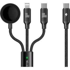 Mcdodo CA-4940 100W 3in1 Type-C Lightning ve Apple Watch Çoklu Şarj Kablosu