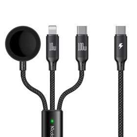 Mcdodo CA-4940 100W 3in1 Type-C Lightning ve Apple Watch Çoklu Şarj Kablosu