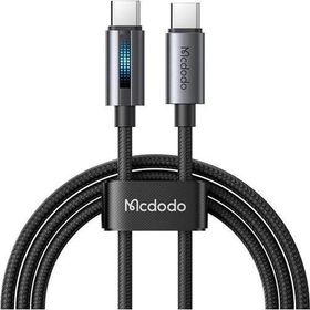 Mcdodo CA-5740 Siyah 1.2 mt PD 100W Type-C To Type-C Işıklı Hızlı Şarj ve Data Kablosu