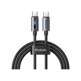 Mcdodo CA-5740 Siyah 1.2 mt PD 100W Type-C To Type-C Işıklı Hızlı Şarj ve Data Kablosu