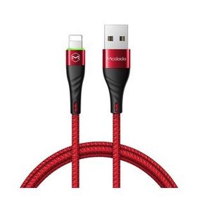 Mcdodo CA-6351 1.2 Metre iPhone LED Aydınlatmalı 2A Lightning Kırmızı Şarj Kablosu