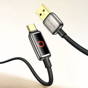 Mcdodo CA-6650 USB-A to USB-C Işık Göstergeli Premium Siyah Kablo