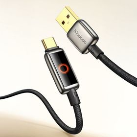 Mcdodo CA-6650 USB-A to USB-C Işık Göstergeli Premium Siyah Kablo