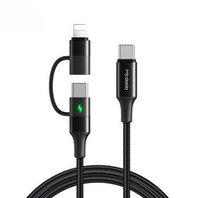 Mcdodo CA-7120 Siyah 1.2 mt Lightning+Type-C 2 si1 Arada Hızlı Şarj ve PD Data Kablosu