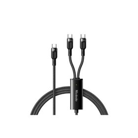 Mcdodo CA-7470 2in1 100W Pd Type-C To Dual Type-C 1.2 m Siyah Ledli Data Şarj Kablosu