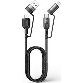 Mcdodo CA-8070 60W 3A 1.2 mt Siyah 4in1 Hızlı Data Şarj Kablosu