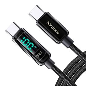 Mcdodo CA-8820 Typr-c To Type-c 100W PD 1.2 m Siyah 5A PD Dijital Ekranlı Data Şarj Kablosu