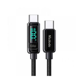 Mcdodo CA-8820 Typr-c To Type-c 100W PD 1.2 m Siyah 5A PD Dijital Ekranlı Data Şarj Kablosu