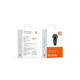 Mcdodo CC-7030 45W Siyah Type-C Usb Girişli Dijital Göstergeli Araç Çakmak Şarjı
