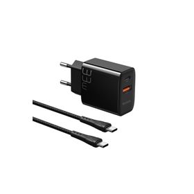 Mcdodo CH-0922 33W 1xUSB 1xType-C Girişli Hızlı Sarj Cihazı + 1.2 m Siyah Type-C to Type-C Kablo Seti