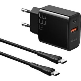 Mcdodo CH-0922 33W 1xUSB 1xType-C Girişli Hızlı Sarj Cihazı + 1.2 m Siyah Type-C to Type-C Kablo Seti