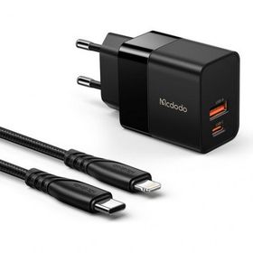 Mcdodo CH-1952 20W Şarj Adaptörü + 1.2 m Siyah Type-C to Lightining Kablo