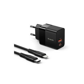 Mcdodo CH-1952 20W Şarj Adaptörü + 1.2 m Siyah Type-C to Lightining Kablo