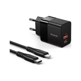 Mcdodo CH-1952 20W Şarj Adaptörü + 1.2 m Siyah Type-C to Lightining Kablo