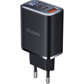 Mcdodo CH-2180 30W Siyah 2 Type-C 1 USB-A Girişli Digital Göstergeli Hızlı Şarj Aleti