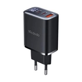 Mcdodo CH-2180 30W Siyah 2 Type-C 1 USB-A Girişli Digital Göstergeli Hızlı Şarj Aleti