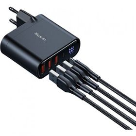 Mcdodo CH-2252 33W 1XTYPE-C 3XUSB Girişli Dijital Göstergeli Şarj Adaptörlü ve 1.2 m Siyah Kablo