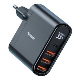 Mcdodo CH-2252 33W 1XTYPE-C 3XUSB Girişli Dijital Göstergeli Şarj Adaptörlü ve 1.2 m Siyah Kablo