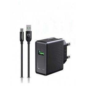 Mcdodo CH-5800 Vooc 22.5W 5.0A 1.2mt Siyah Şarj Cihazı + Type C Kablo