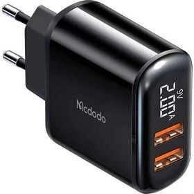 Mcdodo Ch-6330 18W Qc 3.0 Dijital Göstergeli 2xUsb Siyah Girişli Hızlı Şarj Adaptörü