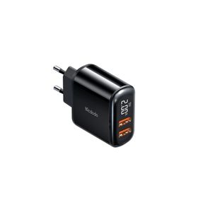 Mcdodo Ch-6330 18W Qc 3.0 Dijital Göstergeli 2xUsb Siyah Girişli Hızlı Şarj Adaptörü