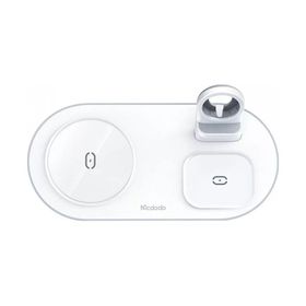 Mcdodo CH-7062 15W Beyaz 3in1 Çoklu Magsafe TWS Kulaklık Watch Saat ve Telefon Şarj Ünitesi