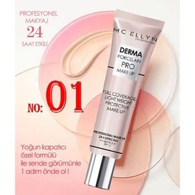 Mcellyn Saten Görünüm Porselen Waterproof 01 Açık Beyaz Fondöten