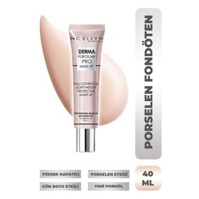 Mcellyn Saten Görünüm Porselen Waterproof 01 Açık Beyaz Fondöten