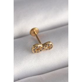MCM Group 316L Çelik Gold Renk Zirkon Taşlı Sonsuzluk Tragus Piercing