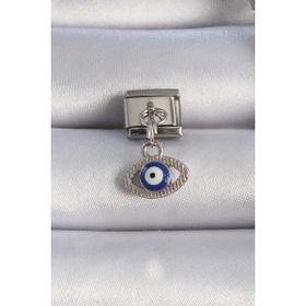 MCM Group 316L Çelik Gümüş Renk Sallantılı Göz Figür Nazar Boncuk Detay Nomination Charm