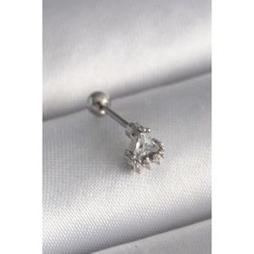 MCM Group 316L Çelik Gümüş Renk Üçgen Zirkon Taşlı Tragus Piercing