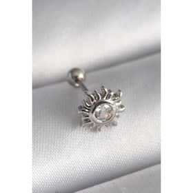 MCM Group 316L Çelik Gümüş Renk Zirkon Taşlı Güneş Tragus Piercing