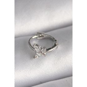 MCM Group 316L Çelik Gümüş Renk Zirkon Taşlı Kelebek Tragus Piercing