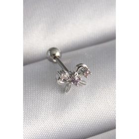 MCM Group 316L Çelik Gümüş Renk Zirkon Taşlı Kurdele Tragus Piercing