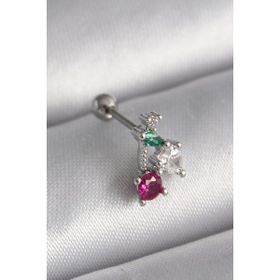 MCM Group 316L Çelik Gümüş Renk Zirkon Taşlı Tragus Piercing