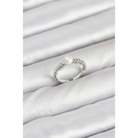 MCM Group Pirinç Gümüş Renk Göbek Inci Model Kadın Yüzük