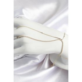 MCM Group Zirkon Taşlı Ezme Zincir Gold Pirinç Şahmeran