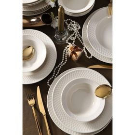 Mcreative Verona Krem 18 Parça 6 Kişilik Bone Yemek Takımı