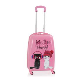 Mcs V307 Happy Baskı Pembe ABS Çocuk Valizi