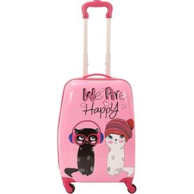 Mcs V307 Happy Baskı Pembe ABS Çocuk Valizi