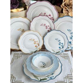 MD Mimoza Dekor 24 Parça 6 Kişilik Colorful Garden Yemek Takımı
